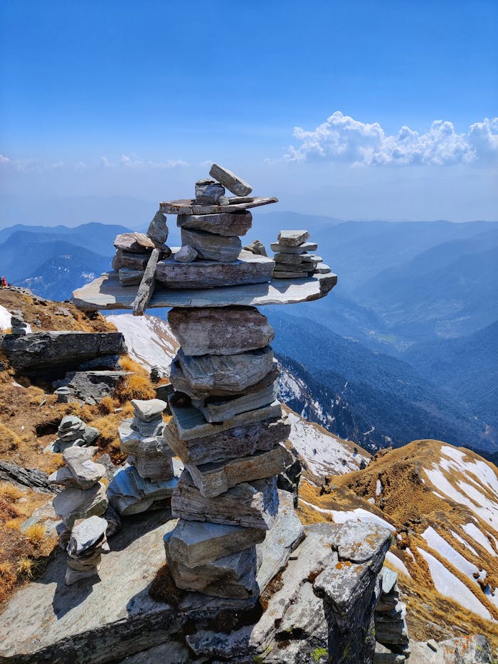 Stacks of Rocks on a Mountain